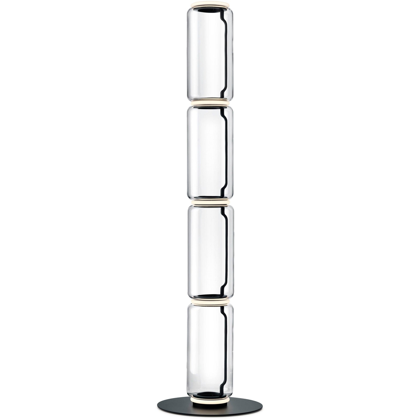Noctambule Tall Cylinders with Cone or Bowl Top & Large Base Floor Lamp - Curated - Lighting - Flos