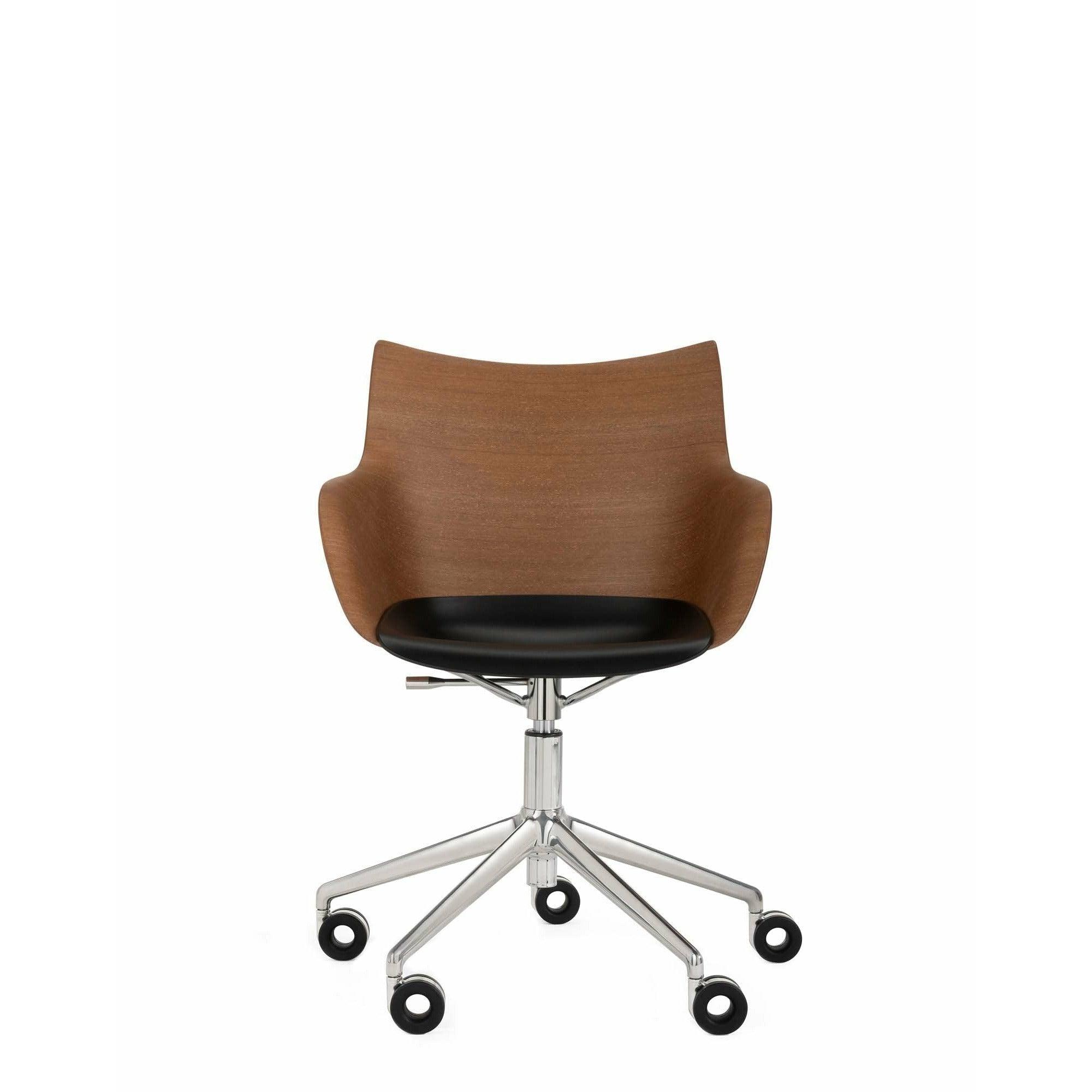 Q/Wood Adjustable Height Desk Chair with Wheels - Curated - Furniture - Kartell