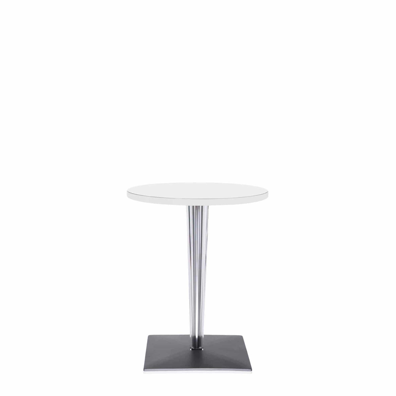 Toptop 23" Round Café Table with Square Pleated Leg and Square Base - Curated - Furniture - Kartell