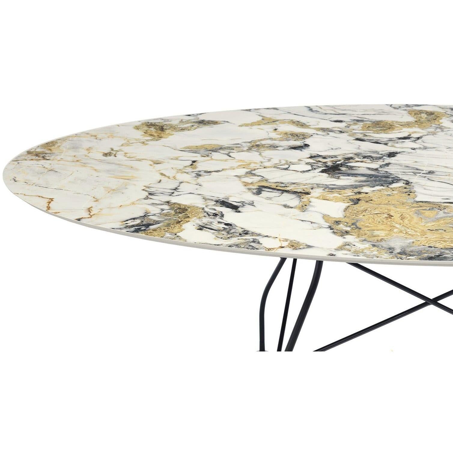 Kartell Glossy Marble Oval Table Matt Black