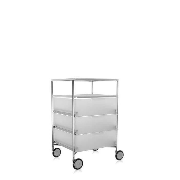 Mobil 3-Drawer Storage With Wheels and Extra Shelf - Curated - Furniture - Kartell
