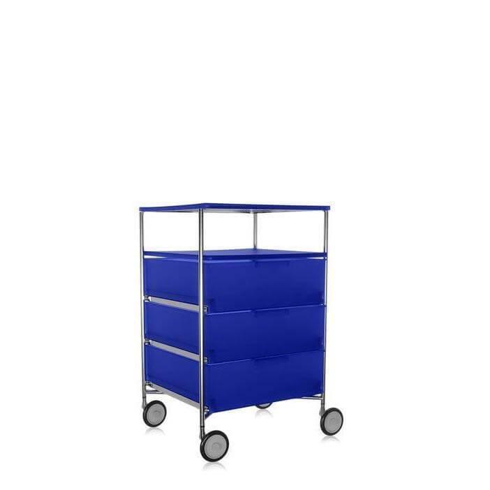 Mobil 3-Drawer Storage With Wheels and Extra Shelf - Curated - Furniture - Kartell