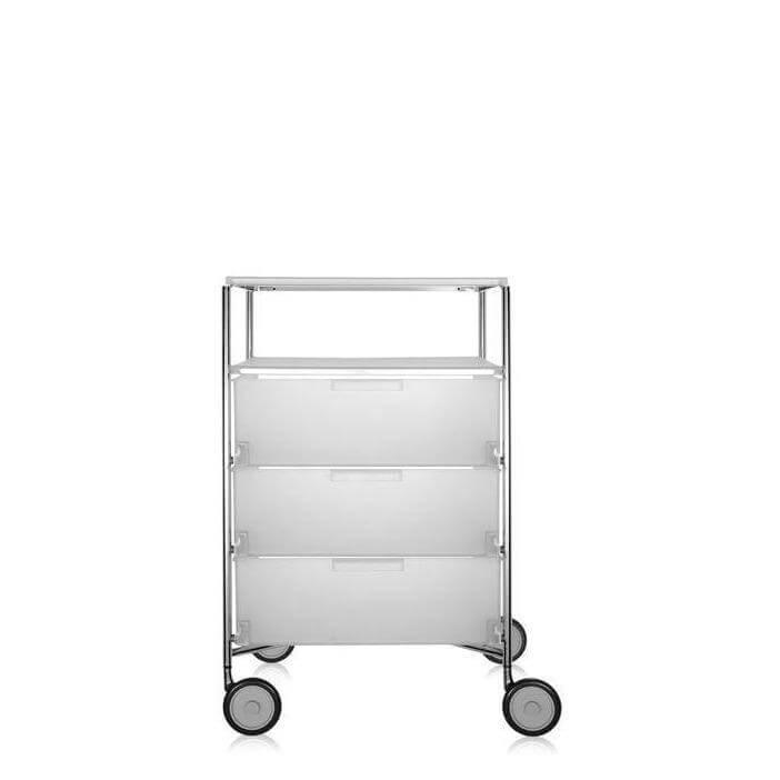 Mobil 3-Drawer Storage With Wheels and Extra Shelf - Curated - Furniture - Kartell