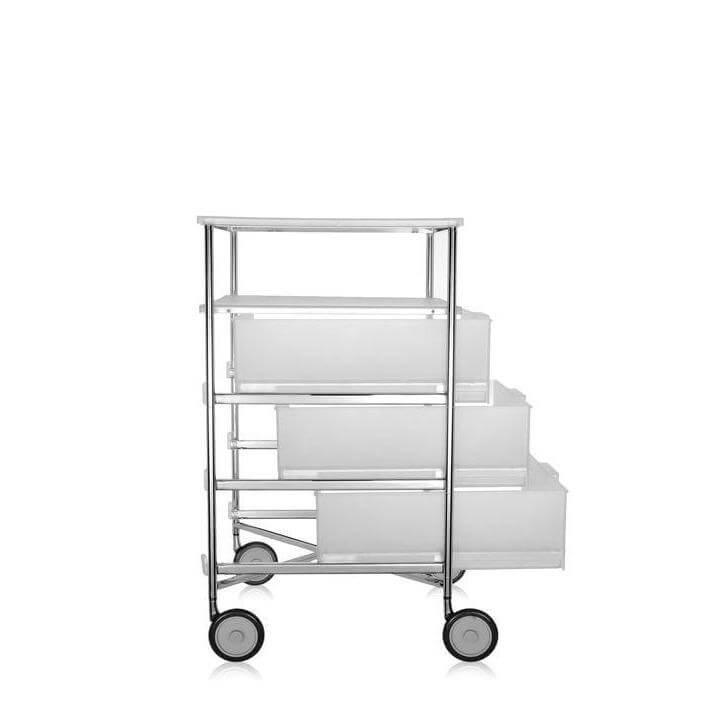 Mobil 3-Drawer Storage With Wheels and Extra Shelf - Curated - Furniture - Kartell