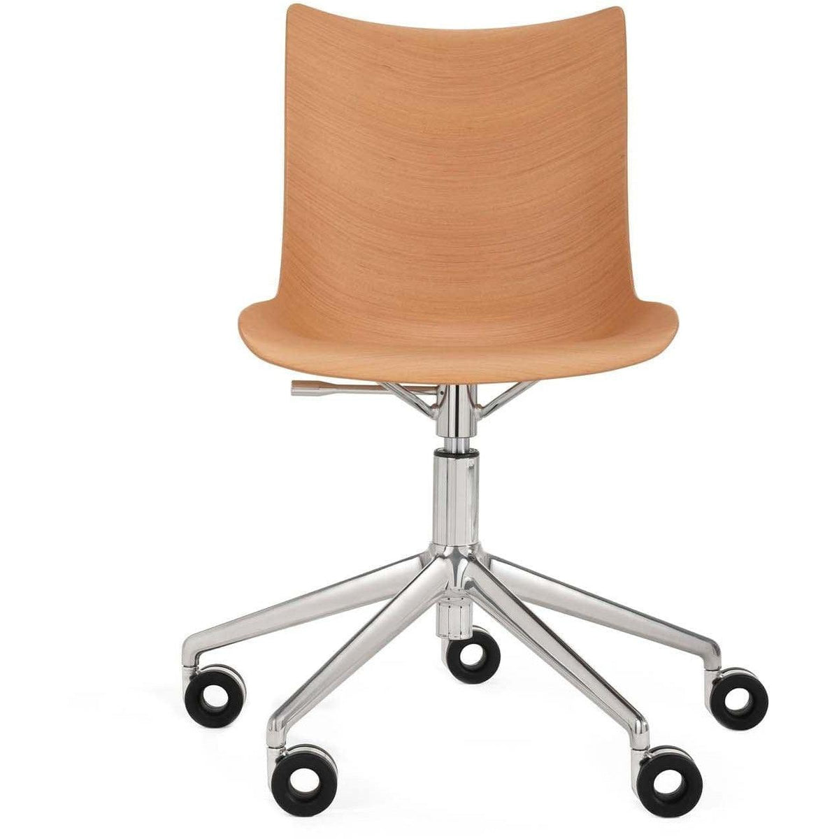P/Wood Adjustable Height Desk Chair with Wheels - Curated - Furniture - Kartell