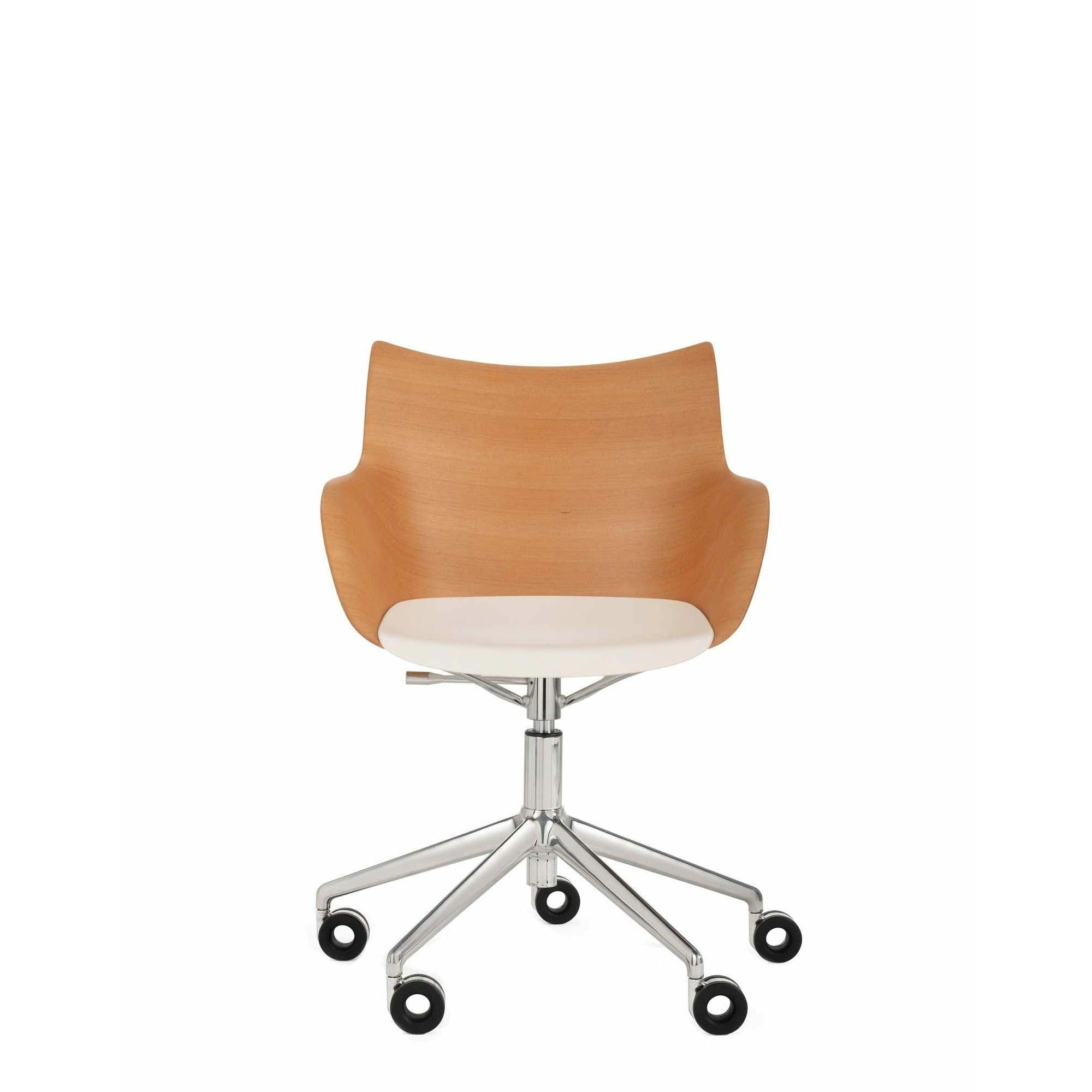 Q/Wood Adjustable Height Desk Chair with Wheels - Curated - Furniture - Kartell