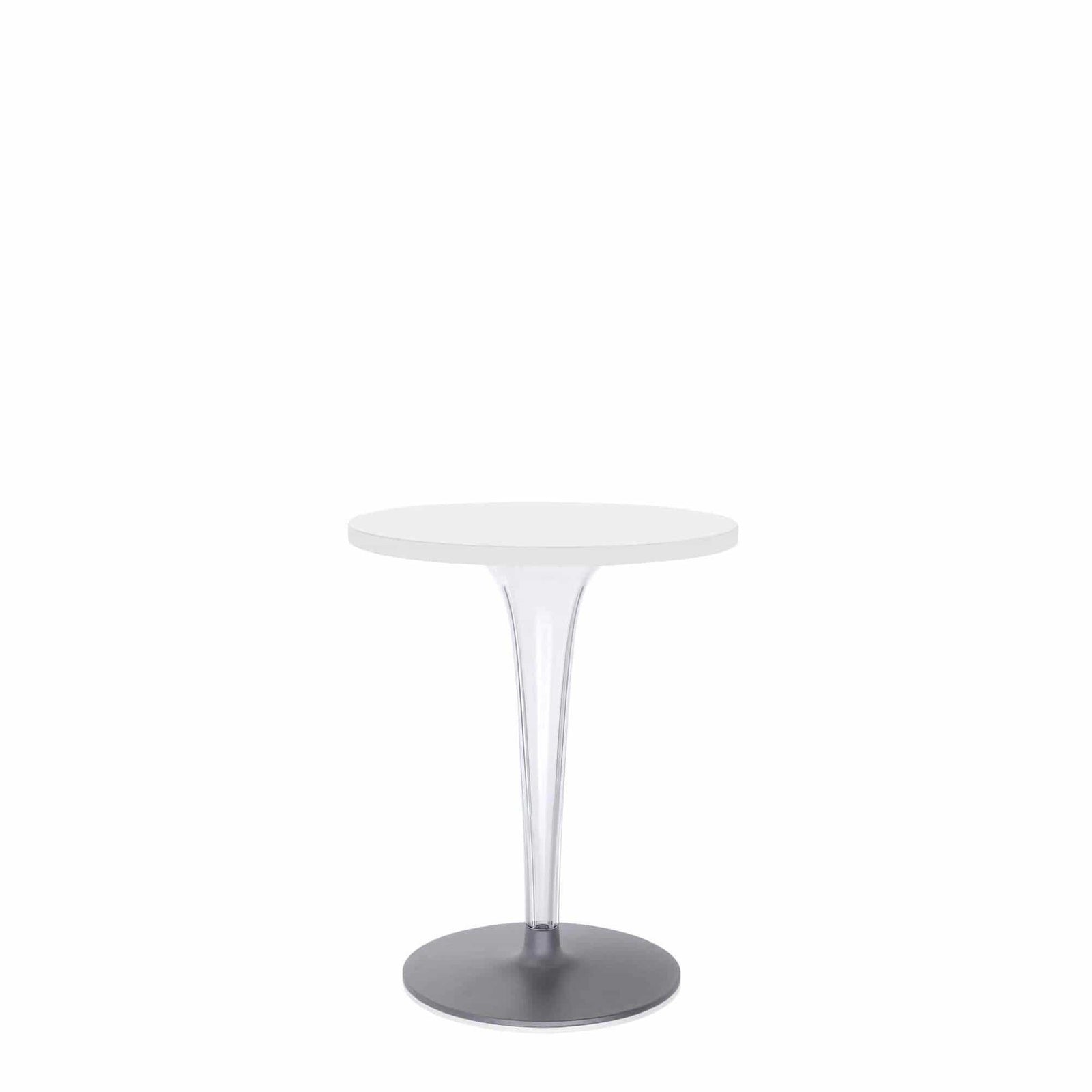 Toptop 23" Round Café Table with Rounded Pleated Leg and Rounded Base - Curated - Furniture - Kartell