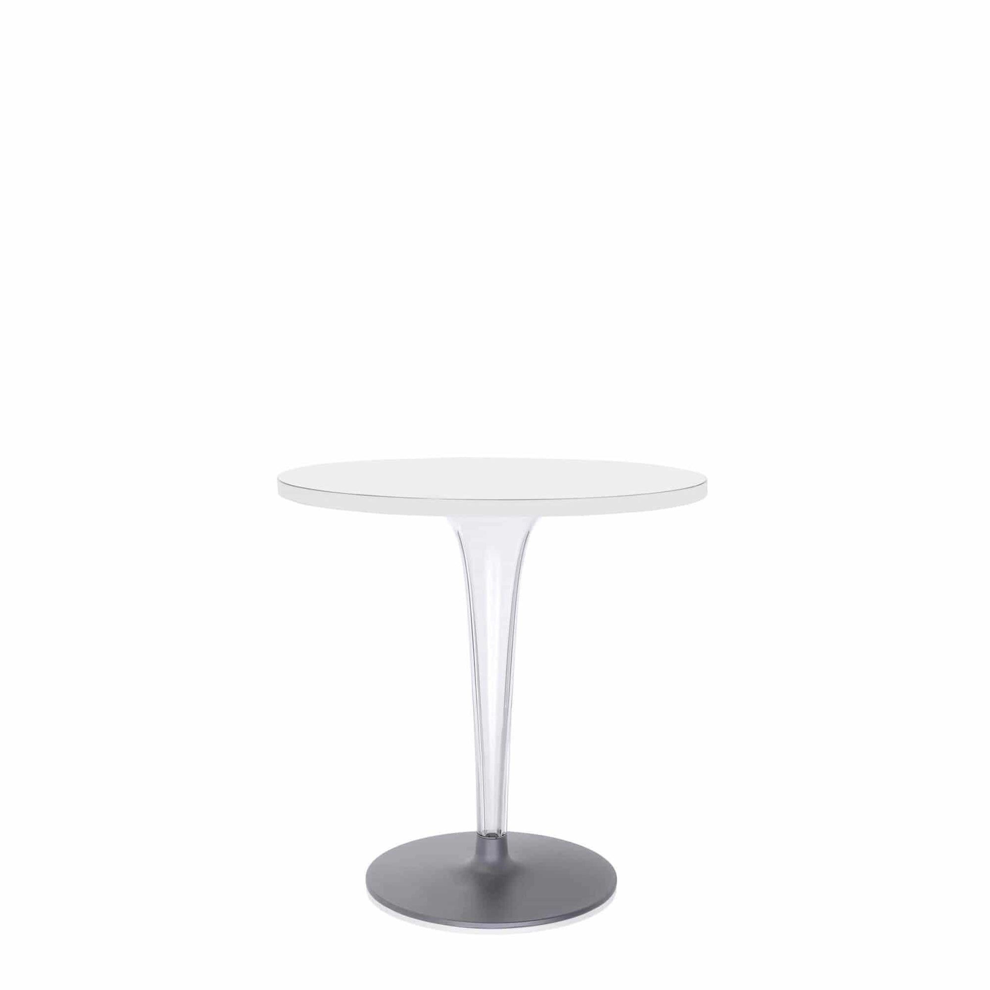 Toptop 23" Round Café Table with Rounded Pleated Leg and Rounded Base - Curated - Furniture - Kartell