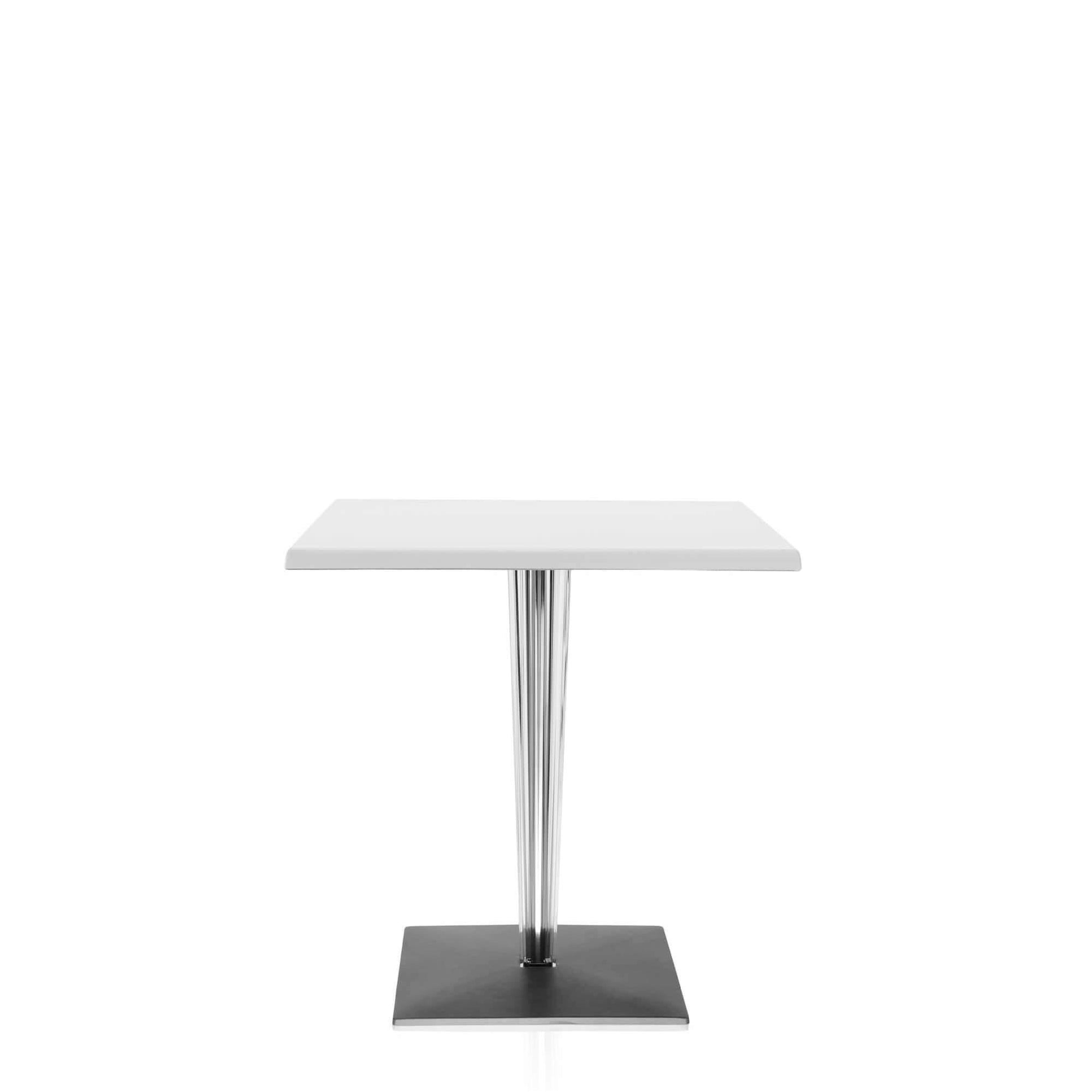 Toptop 23" Round Café Table with Square Pleated Leg and Square Base - Curated - Furniture - Kartell