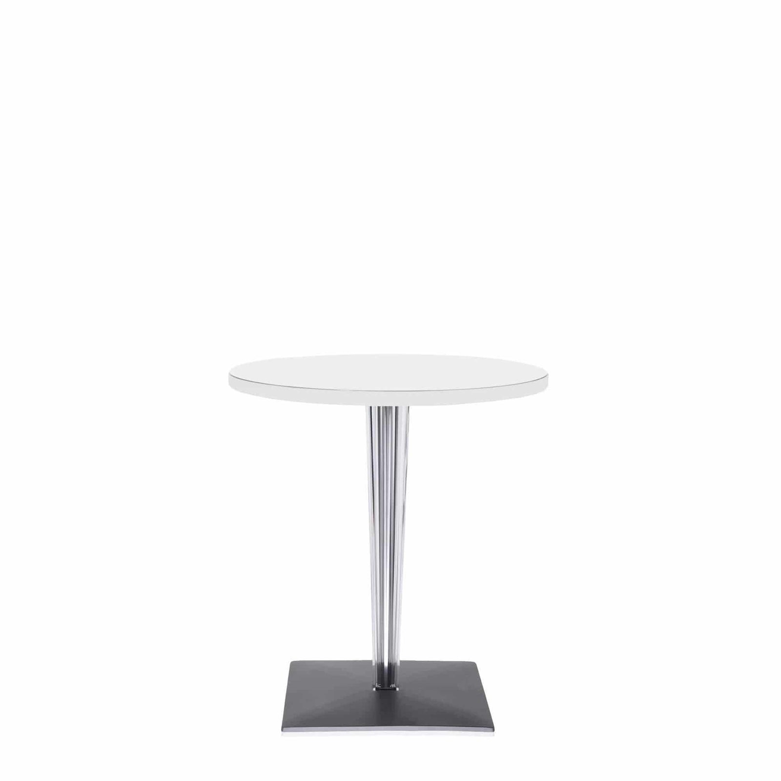Toptop 23" Round Café Table with Square Pleated Leg and Square Base - Curated - Furniture - Kartell