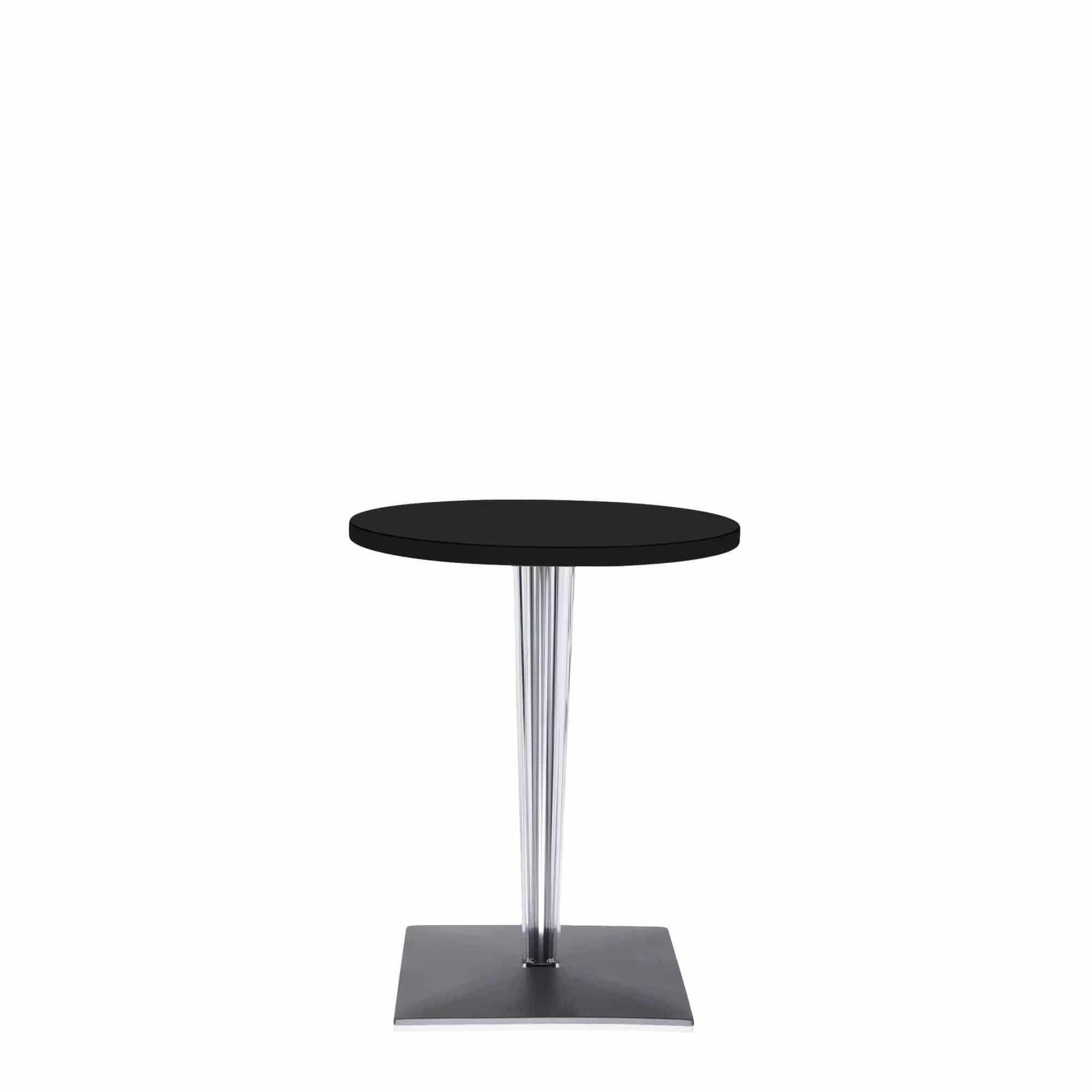 Toptop 23" Round Café Table with Square Pleated Leg and Square Base - Curated - Furniture - Kartell