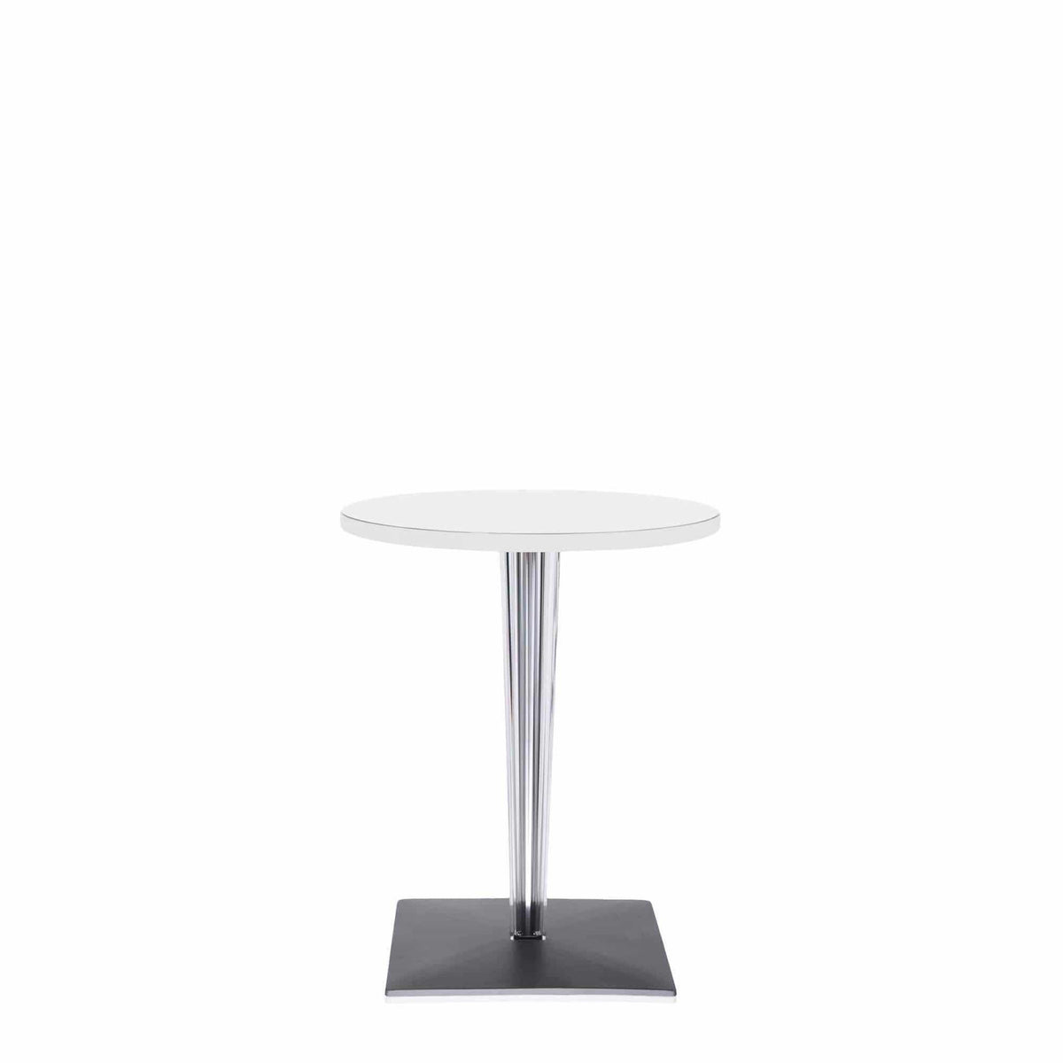 Toptop 23&quot; Round Café Table with Square Pleated Leg and Square Base - Curated - Furniture - Kartell