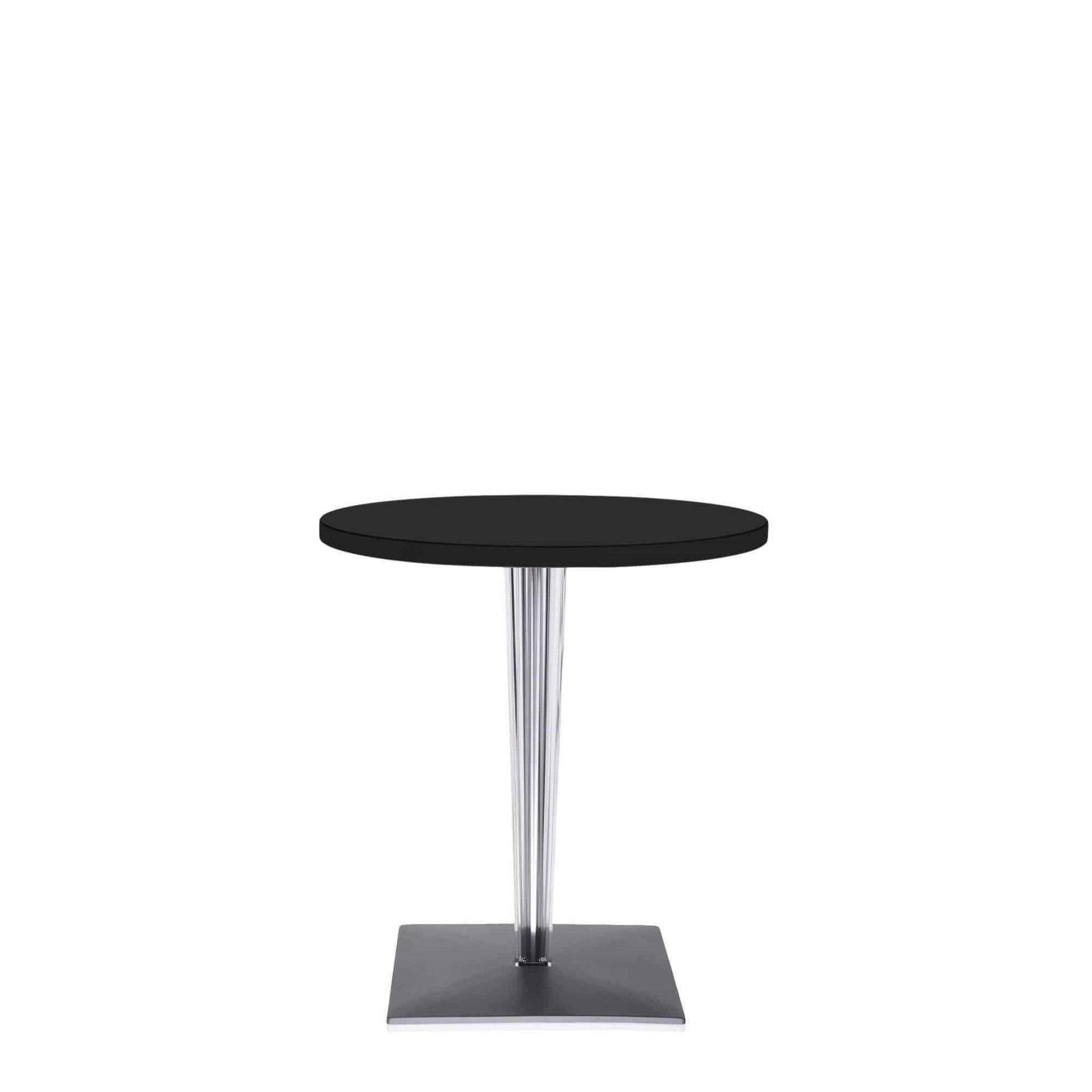 Toptop 23" Round Café Table with Square Pleated Leg and Square Base - Curated - Furniture - Kartell