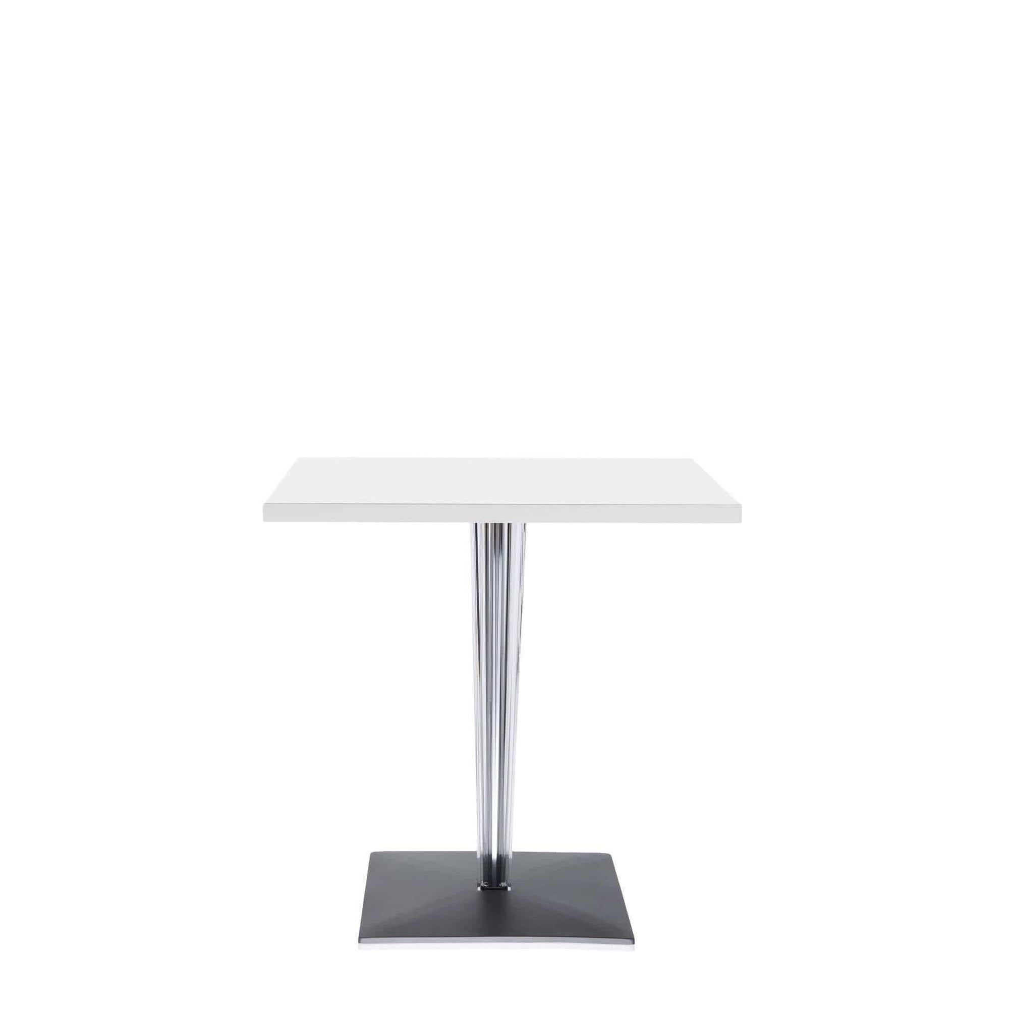 Toptop 23" Round Café Table with Square Pleated Leg and Square Base - Curated - Furniture - Kartell